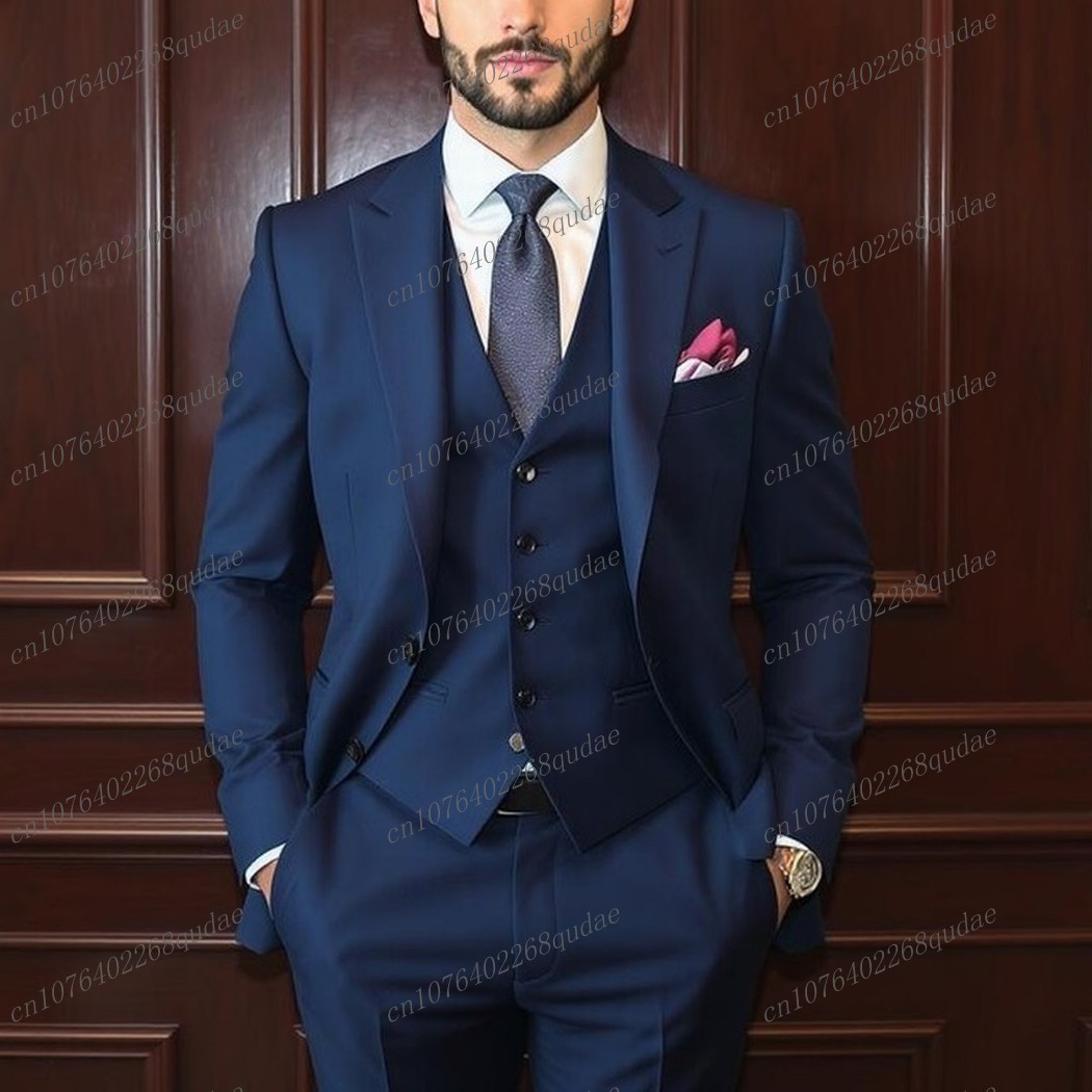 Formal Wear Jersey For Men - Navy Blue Formal Occasion Men Suit