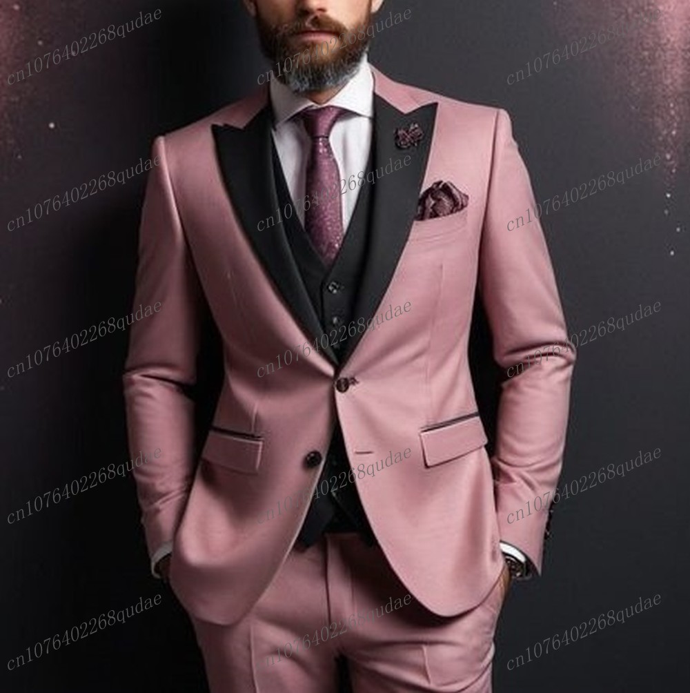 Formal Wear Jersey For Men - Dark Pink And Black Formal Men