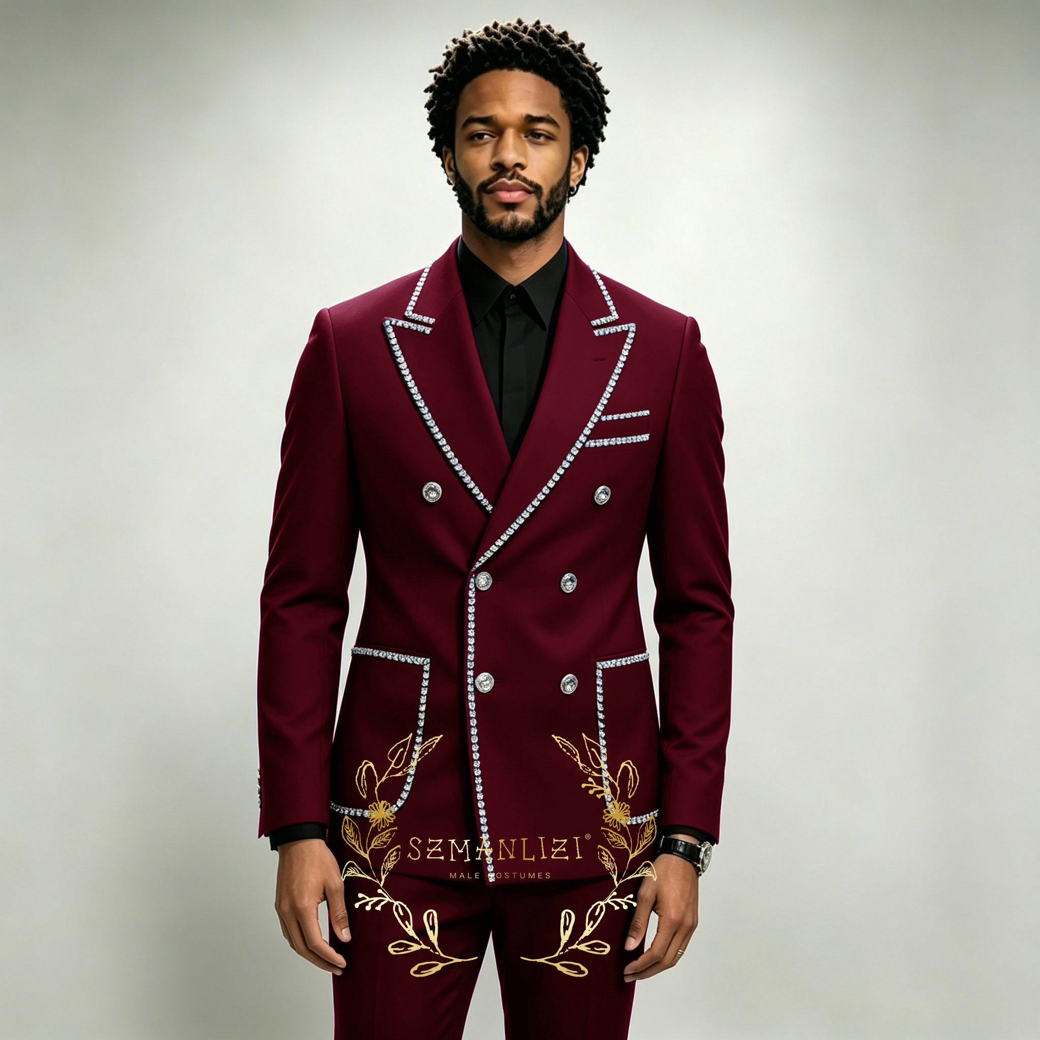 Luxury Men's Suits 2 Pieces Ro - Men'S Formal Wear In Wedding 评论和价格