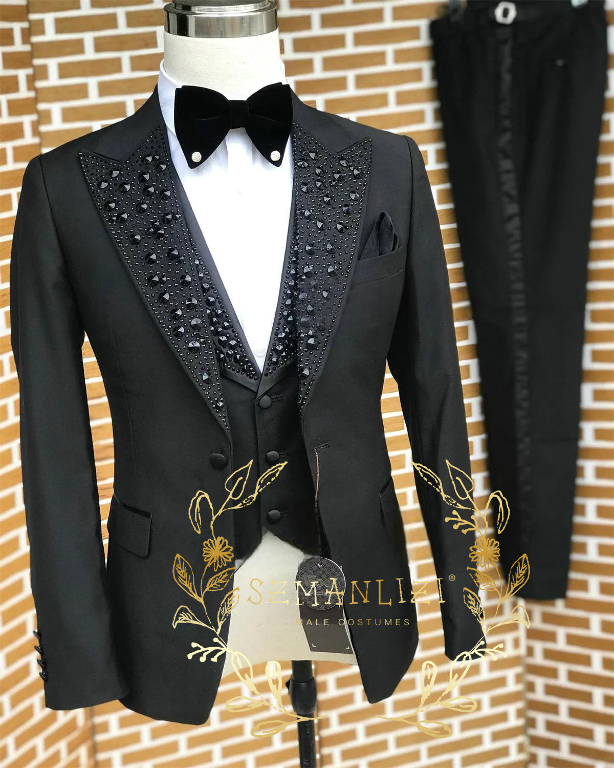 Black Men Suits Luxury Stone C - Men'S Formal Wear In Wedding 评论和价格
