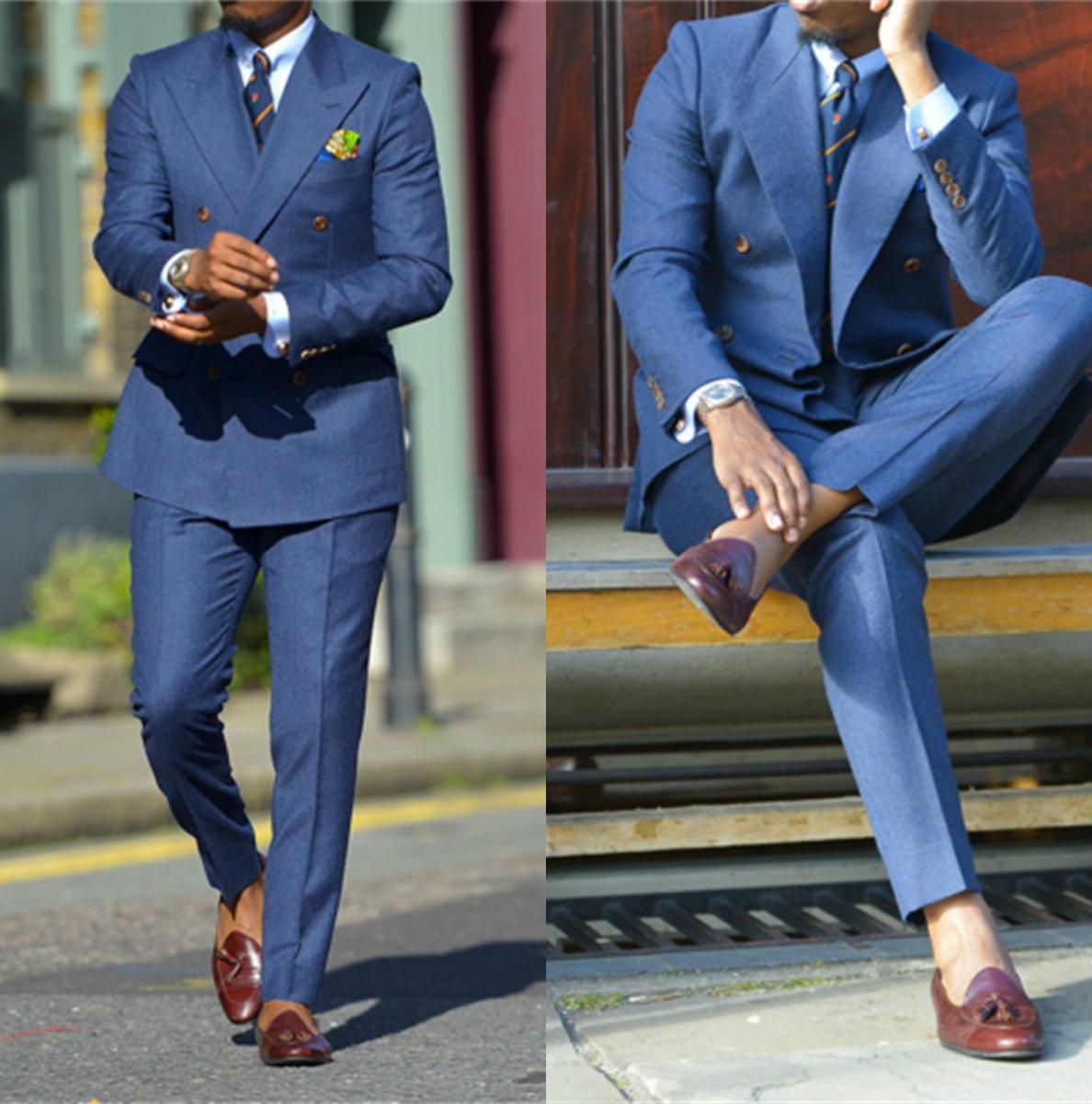 Dark Blue Formal Mens Suits Tw - Men'S Formal Wear In Wedding 评论和价格