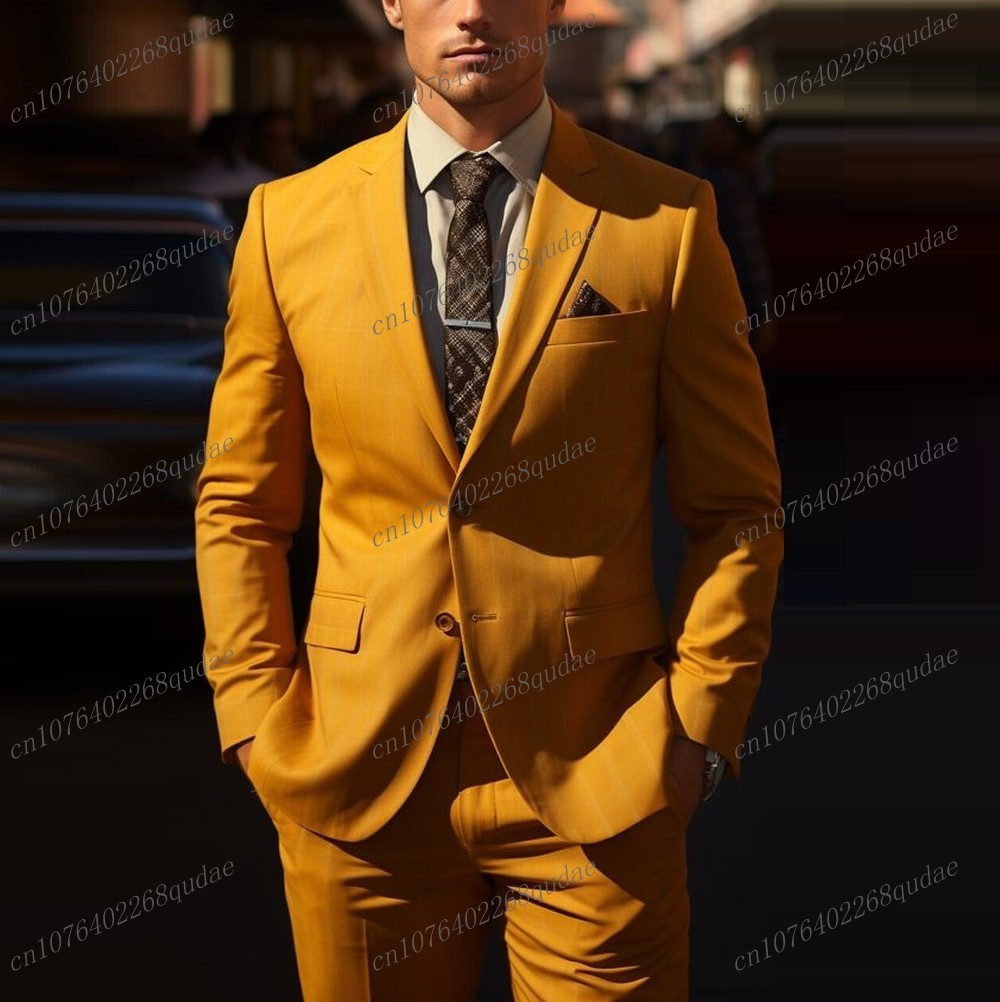 New Orange Men Suit Formal Occ - Formal Wear Jersey For Men 评论和价格