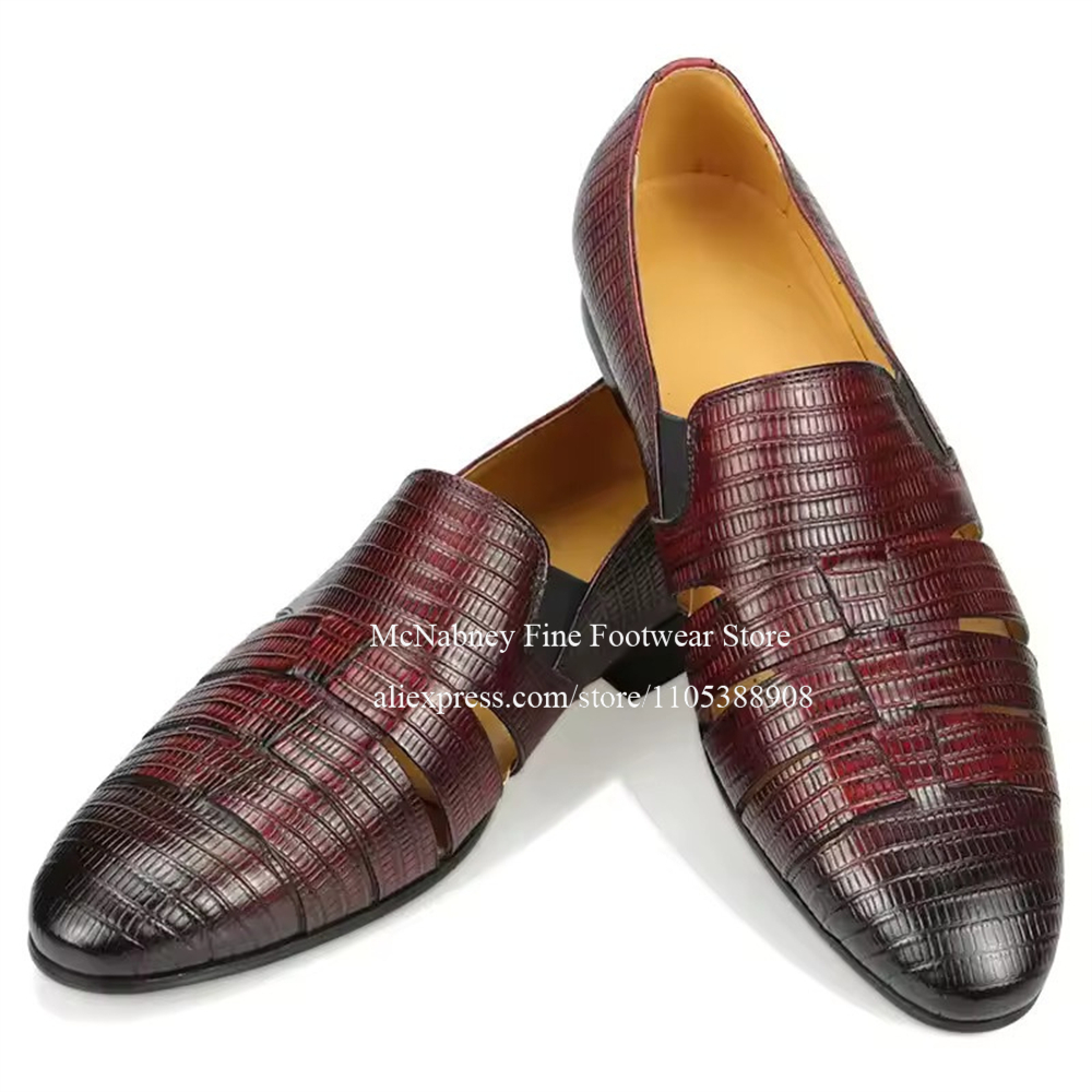 Breathable Cutout Burgundy Bla - Men'S Formal Wear In Wedding 评论和价格