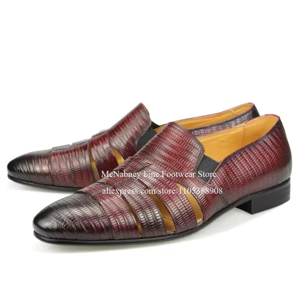 Breathable Cutout Burgundy Bla - Men'S Formal Wear In Wedding 评论和价格
