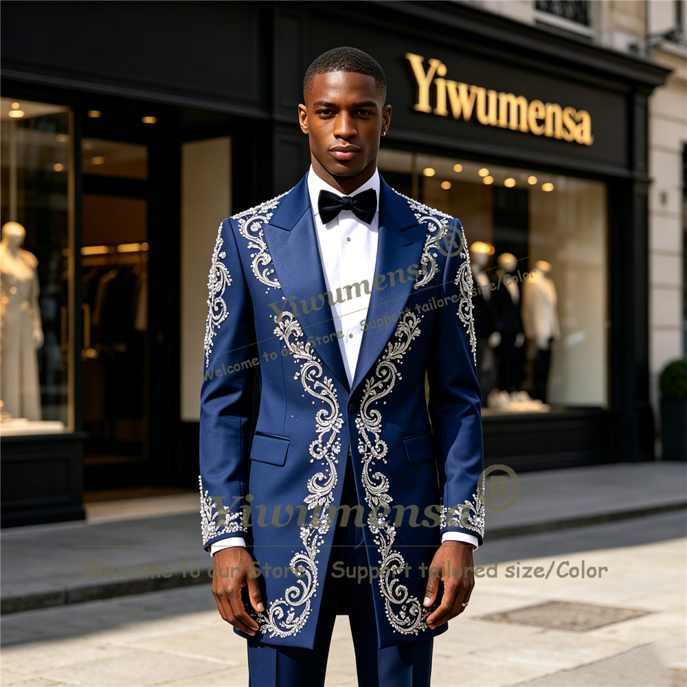 Handmade Crystals Beading Suit - Men'S Formal Wear In Wedding 评论和价格