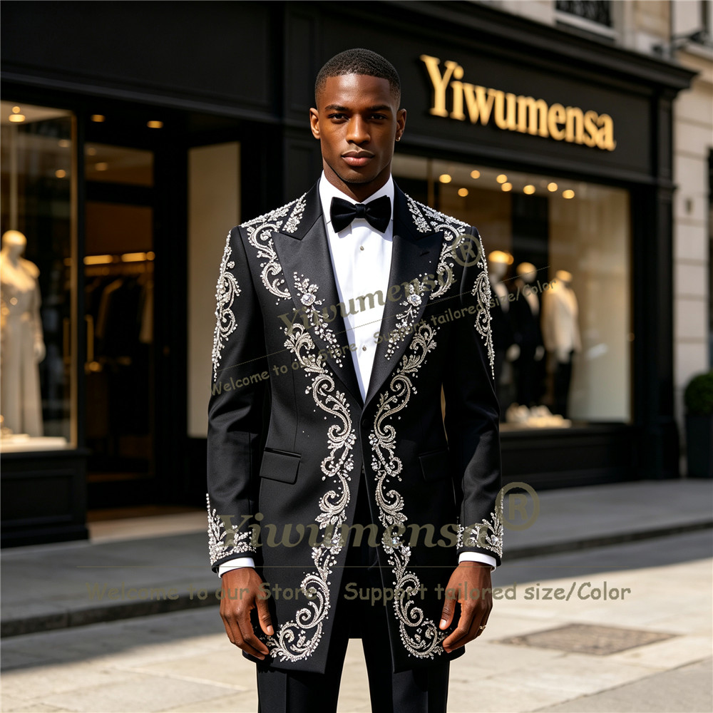 Handmade Crystals Beading Suit - Men'S Formal Wear In Wedding 评论和价格