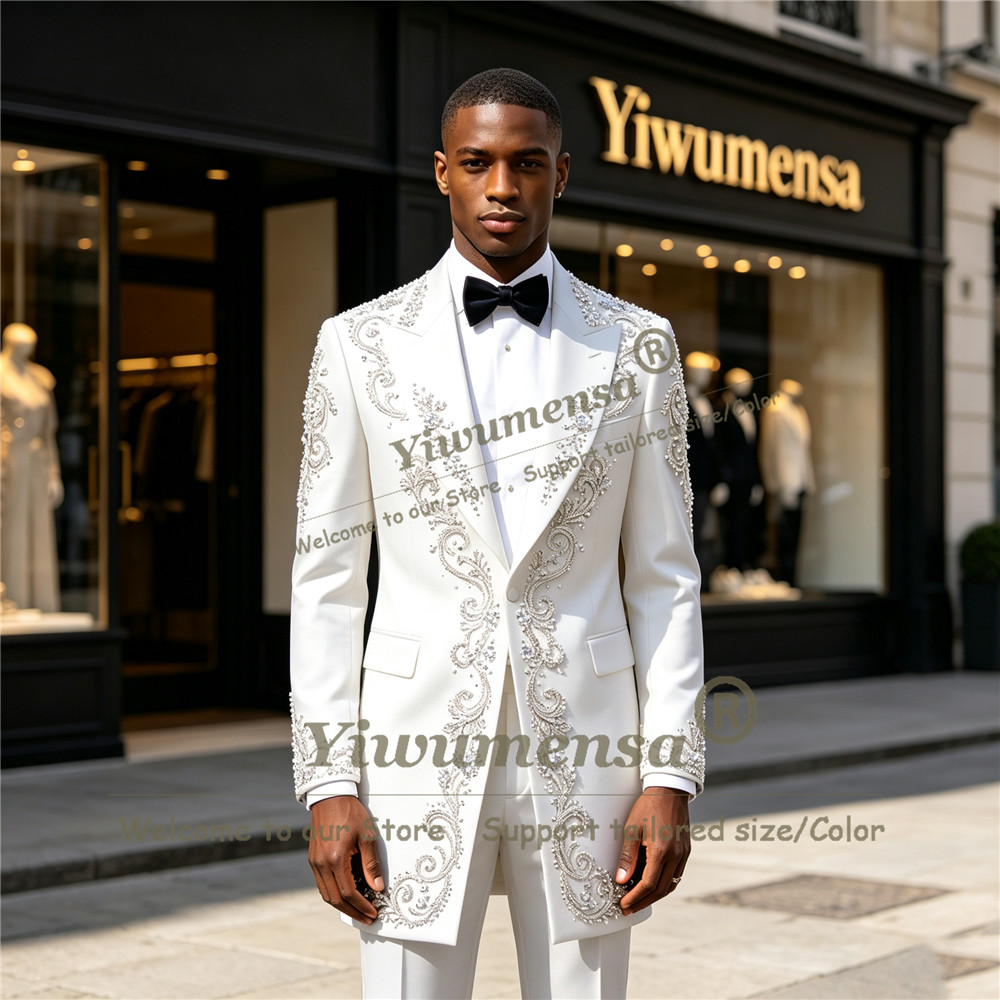 Handmade Crystals Beading Suit - Men'S Formal Wear In Wedding 评论和价格