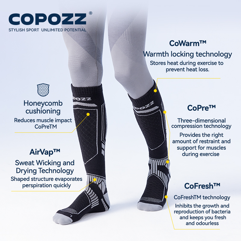 COPOZZ Merino Wool Winter Ski  - Sock Garter Men 评论和价格