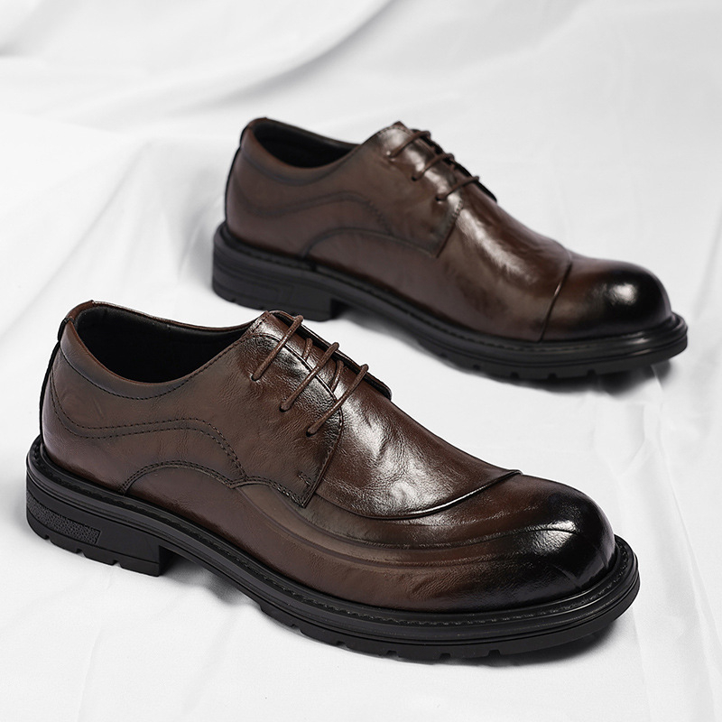 Brown Burnished Genuine Leathe - Men'S Formal Wear In Wedding 评论和价格