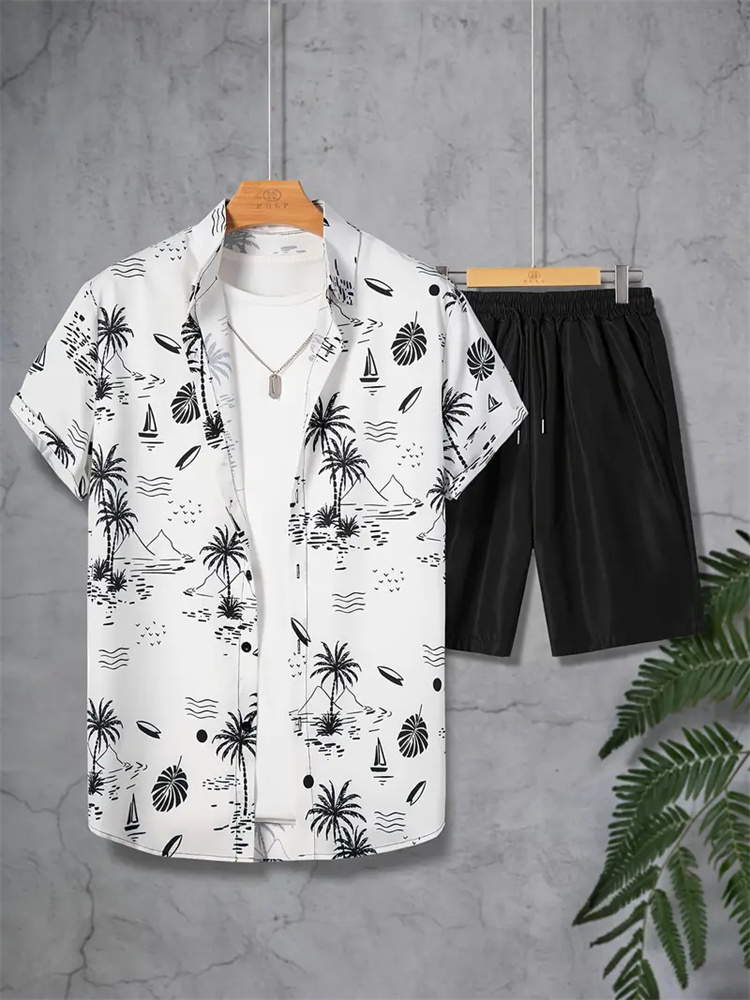 New Summer Fashion Hawaiian Me - Men'S Formal Beach Wear 评论和价格