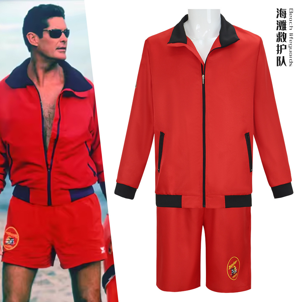Baywatch Character Red Swimsui - Men'S Formal Beach Wear 评论和价格