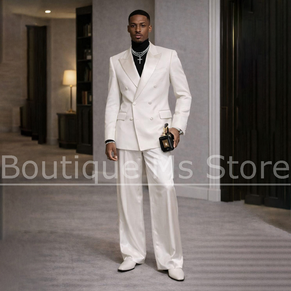 Men's White Satin Suit 2 Piece - Men'S Formal Wear In Wedding 评论和价格