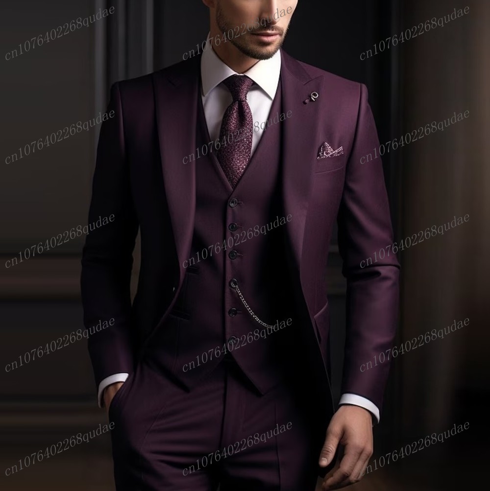 Formal Dark Purple Men Suit We - Formal Wear Jersey For Men 评论和价格