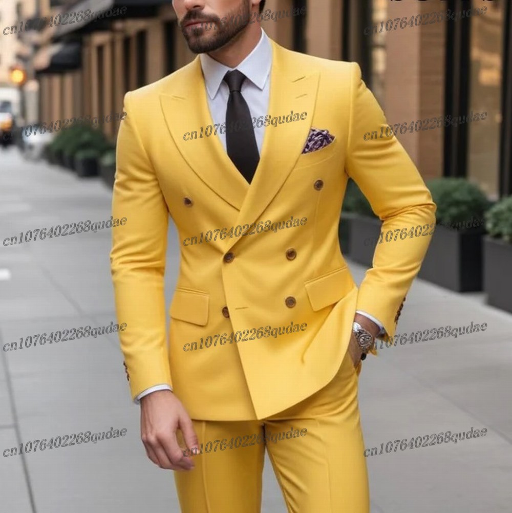 Yellow Formal Occasion Men Sui - Formal Wear Jersey For Men 评论和价格