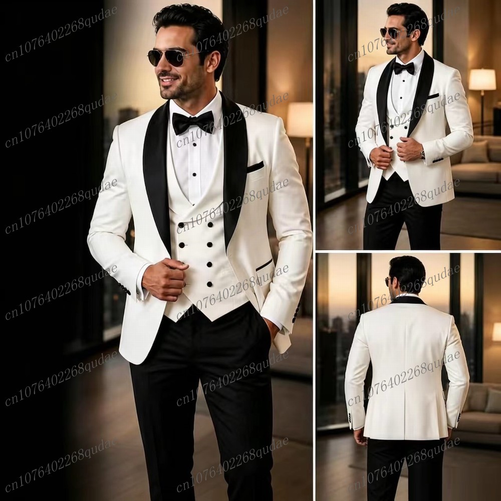 White And Black Formal Men Sui - Formal Wear Jersey For Men 评论和价格