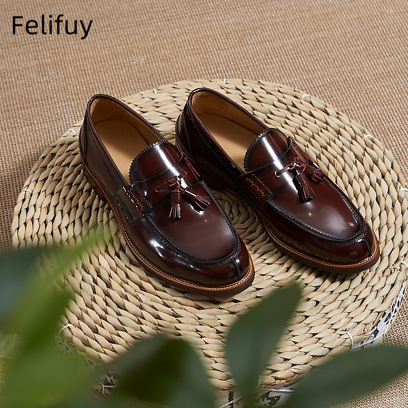 New Brown Men Flat Loafers Cow - Men'S Formal Wear In Wedding 评论和价格