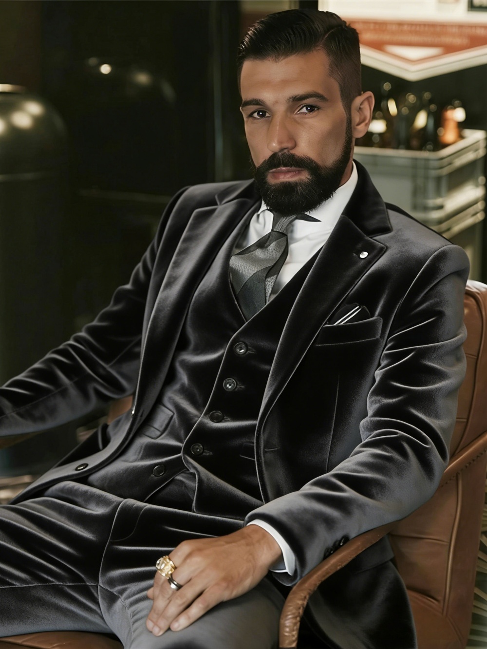 Men's Velvet Suits 3 Pieces Da - Men'S Formal Wear In Wedding 评论和价格