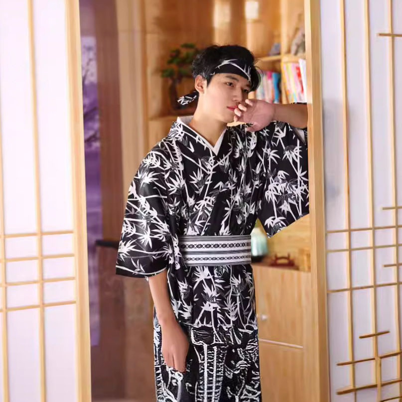 Men's Japanese Bamboo-Pattern  - Men Formal Wear Photoshoot 评论和价格